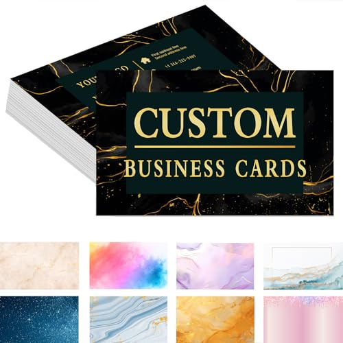Visitenkarten Personalisiert,Visitenkarten Erstellen 100 Stück,Hochauflösender Druck,Personalisierte Visitenkartens Mit Ihrem Logo/Bild/Text, Personalisierte Small Business