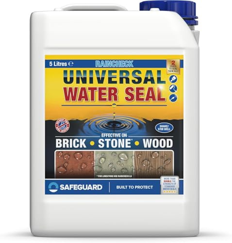 Raincheck Universal Imprägnierung 5 L - Steinimprägnierung | Transparenter wasserdichter Langzeitschutz – Hydrophobierung für Ziegel, Stein, Beton und Holz