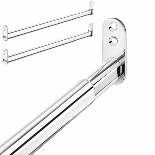 SOTECH 2 x Schrankstange Chrom oval ausziehbar von 900-1100 mm | Kleiderstange Teleskop-Schrankrohr