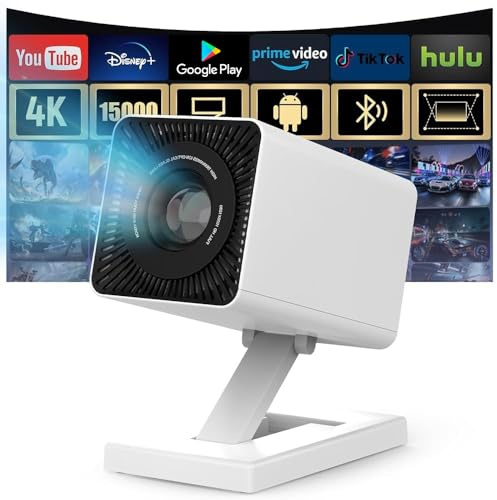 Mini Beamer Unterstützt 4K 1080P, Mini Projektor mit WiFi 6 und Bluetooth 5.4, Tragbarer Projektor mit Auto Keystone, 200-Zoll-Bildschirm, Smarter Beamer, kompatibel mit Laptops, Smartphone und TV