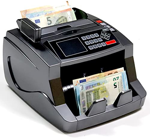 BisBro Geldzählmaschine VC-2200 | 3 Jahre Garantie | Versand & Support aus Deutschland | Für gemischte Euro-Scheine | Falschgeldprüfung UV IR MG | 1.000 Scheine/min