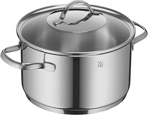 WMF Provence Plus Kochtopf groß 20cm, Glasdeckel, Fleischtopf Induktion 3,3l, Cromargan Edelstahl poliert, unbeschichtet, backofengeeignet
