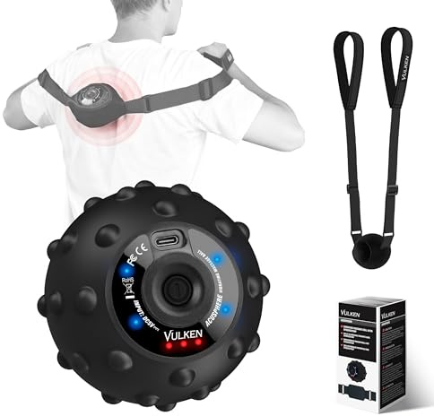 Vulken Acusphere Massageball, 4 Geschwindigkeiten, hohe Intensität, vibrierender Massageball, Muskel-Fitness, Plantarfasziitis, Schmerzlinderung, myofasziale Entspannung, Triggerpunkt-Behandlung