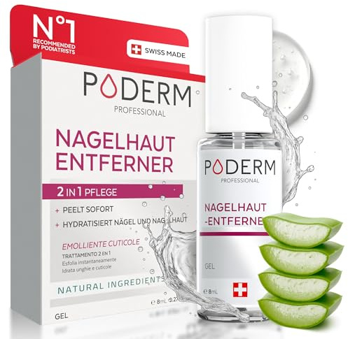 Poderm - Nagelhautentferner 2-in-1 Exfoliert und Hydratisiert die Nagelhaut - Entfernt abgestorbene Hautzellen - Cuticle Remover - Swiss Lab