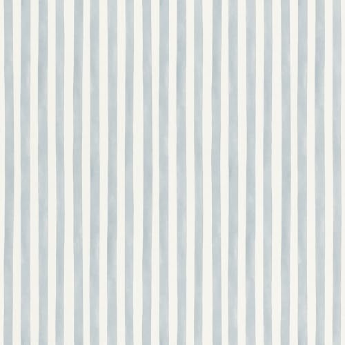 Rasch Kindertapete Streifen Kids World II - Aquarell Vliestapete Gestreift in Weiß Blau für ein modernes Wohnambiente im Jungen Zimmer - 10,05 m x 0,53 m