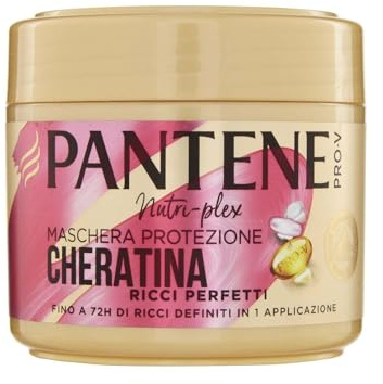 Pantene Pro-V Haarmaske, Keratinschutz, perfekte Locken, bis zu 72 Stunden definierte Locken in 1 Anwendung für krauses Haar, Rebellen, 300 ml