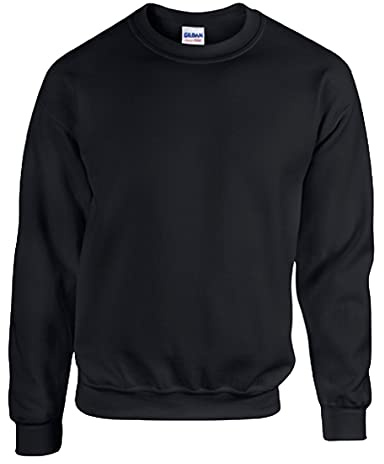 Gildan Sweatshirt, Schwerer Stoff, angesetzte Ärmel Gr. XL, Schwarz
