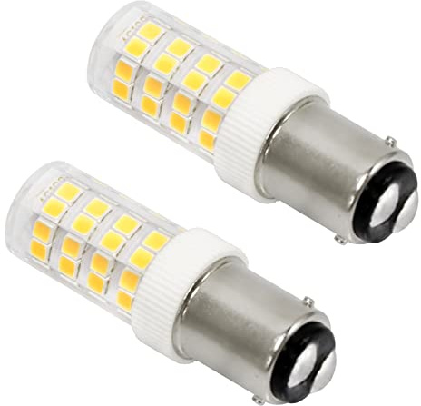 SCNNC Nähmaschinenbirne Bajonett B15d 5W, 220-240V, Nicht Dimmbar, Äquivalente 40W Glühlampe, 500LM Naturweiß 4000K, B15 Leuchtmittel für Nähmaschine, Dunstabzugshaube, Kronleuchter, 2er Pack