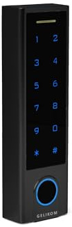 Gelikom Smart Home Codeschloss mit Fingerprint, Fingerabdruck in Schwarz | RFID und PIN möglich | verwaltbar mit APP | wasserdicht und stromsparend | einfache Installation
