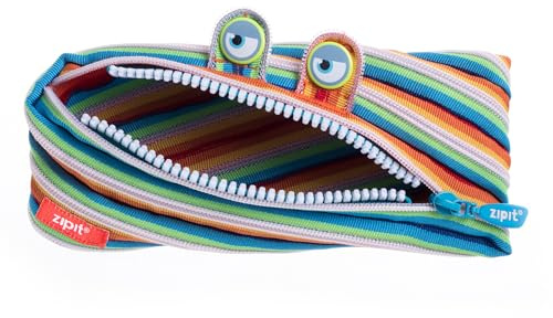 ZIPIT Monster Federmäppchen für Kinder, Großes Mäppchen für die Schule, Monster Etui für Jungen und Mädchen, Federmappe Bunt