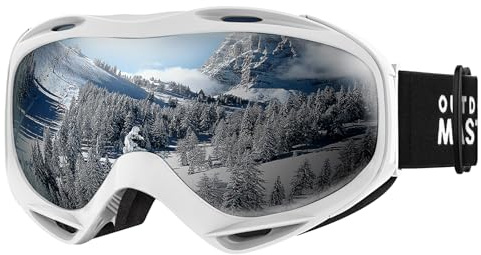 OutdoorMaster OTG Skibrille für Damen, Herren und Jugendliche | OTG-Skibrille über Korrekturbrillen mit Anti-Beschlag, 100% UV400-Schutz, Helmkompatibilität und weichem TPU-Rahmen.