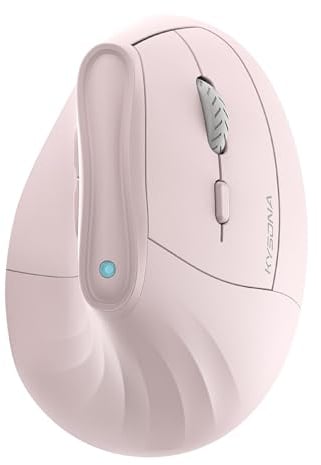 KYSONA Vertikale Ergonomische Maus 57°, Kabellos Bluetooth & 2,4 GHz, 5 DPI-Stufen, Leise Klicks, Handgelenkschonend – PC/Mac/Laptop, Rosa