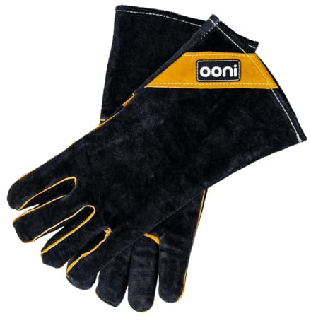Ooni Kochhandschuhe – Pizzaofenhandschuhe – Handschuhe aus Leder mit Aluminiumisolierung – Grillhandschuhe –Hitzebeständige Pizzaofenhandschuhe