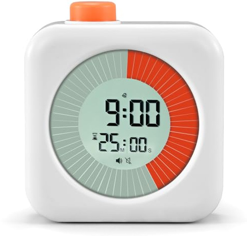 BlueSwan Visueller Timer Kinder, 60-Min Countdown für Zuhause, Küche,Büro | Schultüte Füllung für Einschulung Junge mädchen, Wecker Kinder mit Drehbarer, Uhr und Stumme Alarmfunktion, Pomodoro Timer
