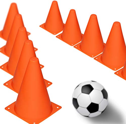 Novelty Place Mehrzweck-Trainingskegel 12 Stück, weicher und strapazierfähiger Verkehrskegel für Sicherheit, Agilität, Fußball und andere Aktivitäten