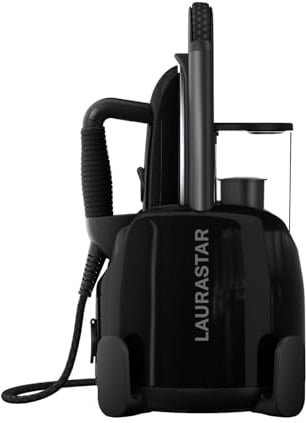 Laurastar Lift Plus Ultimate Black, 3-in-1 Dampfbügelstation | Entknittert, bügelt & reinigt, Hygienischer Dampf, Alu-3D Sohle, Vertikales Bügeln