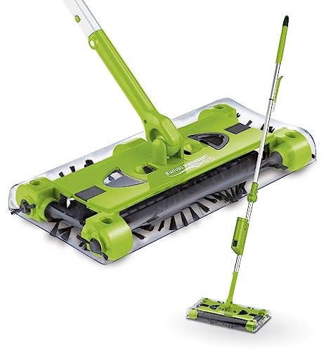 Swivel Sweeper Akku-Besen - einfache Krümelaufnahme - Kabellos, beutellos & wiederaufladbar - Bodenfeger mit rückenschonendem Knickgelenk & 360° Rotation - Maximale Flexibilität - Mühelose Reinigung