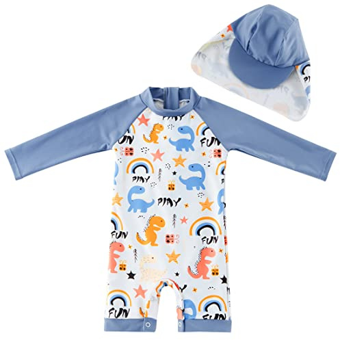 UMELOK Baby Badeanzug mit Sonnenhut UV Schutz Schwimmanzug für Baby Junge