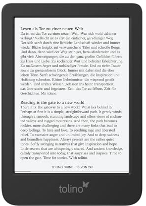tolino shine 5 eReader 6″ E-Ink Touchscreen – 16 GB Wi-Fi, Hörbuch-Wiedergabe, EPUB & PDF, eBook Reader für Bücher & Magazine