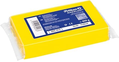 Pelikan Knete Nakiplast, Wachsmasse mit Bienenwachs, 650 g, gelb, 1 Block | Pelikan Knete Nakiplast, Wachsmasse mit Bienenwachs, 650 g, gelb, 1 Block