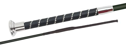 JA Horse JA0003 Fleck SilkTouch Crystal Reitgerte Pferd Reiten Gerte Dressur Dressurgerte Kristall (100 cm, Silber Kristall)