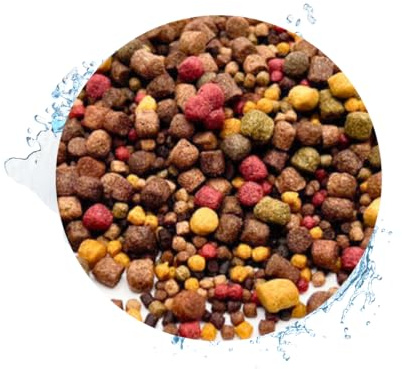 Warnick’s Tierfutterservice - Koifutter 5-Sorten-Mix, 15  Liter 3-6 mm Pellets - Schwimmfutter für Koi & Teichfische, ausgewogen & farbverstärkend, mit Spirulina