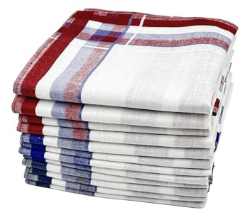 100% Baumwolle Herren Baumwolle Taschentücher, Stofftaschentücher 12 Stück