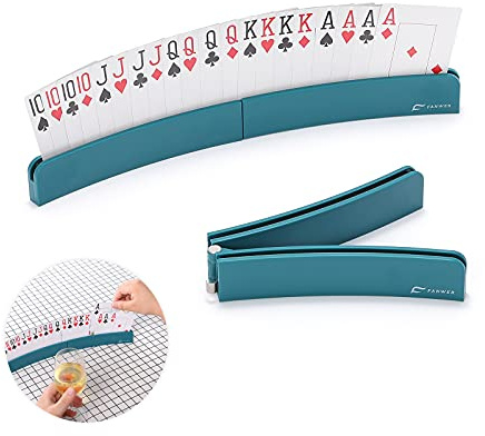 Fanwer Kartenhalter Kinder Spiele (2 Stück) Spielkartenhalter Klappbarer, Karten Spiele Für Senioren Und Behinderte, Freisprech Kartenständer - Ohne Hände Karten Halterung, Behält Stets den Überblick