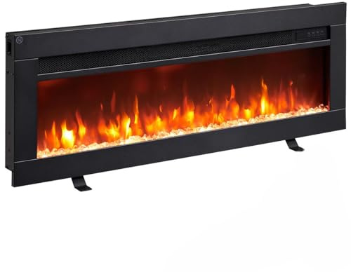 Elektrokamin BALDERIA Agnes 36 - Stand-, Wand- oder Einbaukamin, 3D-Flammeneffekt, Heizung, Timer, Fernbedienung - Schwarz
