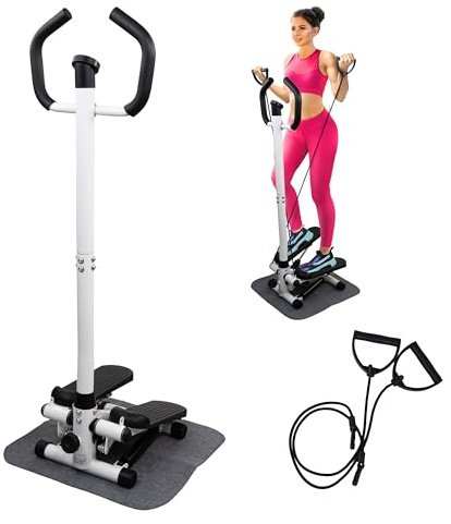 Mobiclinic®, Stepper mit Lenker, Höhenverstellbar, LCD-Monitor, Einstellbare Intensität, rutschfeste Pedale, Step-by-Step-Maschine, Kompakt, Heimtraining, Step-Pro