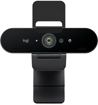 Logitech BRIO 4K Webcam, Ultra 4K HD Videoanrufe, Mikrofon mit Geräuschunterdrückung, HD Auto Lichtkorrektur, Breites Sichtfeld, funktioniert mit Microsoft Teams, Zoom, Google Voice,