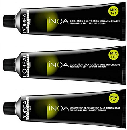 Loreal 3 er Pack Loreal INOA 4,8 Mittelbraun Mokka 3 x 60 ml Haarfarbe ohne Ammoniak