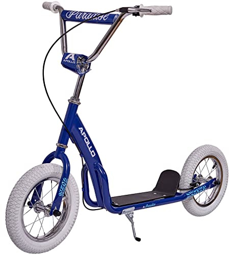 Apollo Retro Scooter Paradise | Roller mit Luftreifen 12,5 Zoll | Stylisher Tretroller für Kinder und Jugendliche | Cityroller Kinder mit breiter Trittfläche | Kinderroller mit großen Rädern