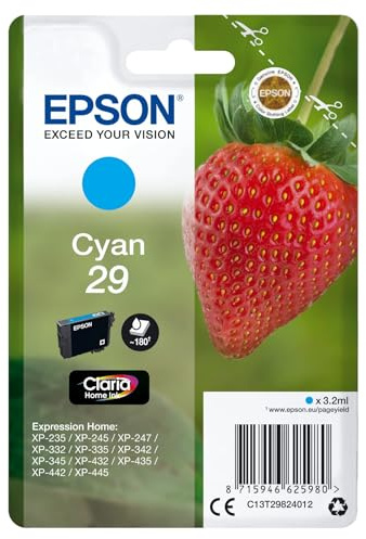 Epson 29 Cyan Strawberry Genuine, Claria Home Ink, Standard