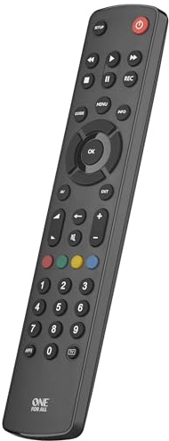One for All for All Contour TV Universal Fernbedienung TV - Steuerung von TV/Smart TV - Funktioniert garantiert mit Allen Herstellermarken – URC1210, Schwarz