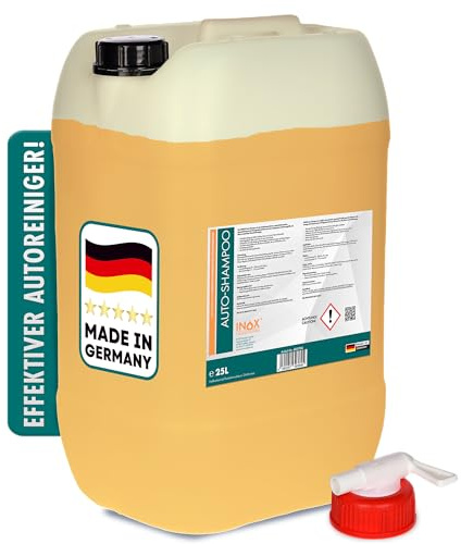 INOX Nano Line Autoshampoo Konzentrat 25L, hochdruckreinigergeeignet | Sanfte, schonende Reinigung für PKW, LKW, Wohnmobil und Motorrad. Ideal geeignet für den Einsatz im Hochdruckreiniger