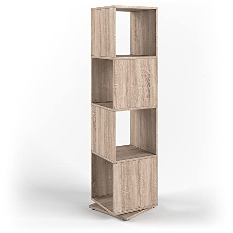 Vicco Drehregal, Sonoma, 35.2 x 144.2 cm | zur Aufbewahrung von Akten und 30x30 cm Boxen, 360° drehbar