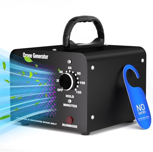 Ozongenerator 30,000mg/h, Ozonisator Industrieller Ozongerät O3 mit 120 Min Timer Ozon Luftreiniger Ozongerät bis zu 300㎡ O3 Ozonisator für Auto Garagen Wohnung Hotels Küche Haustiere Gerüche