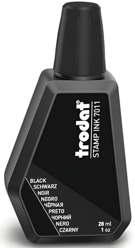 Trodat Schwarze Tintenflasche, 28 ml, Ersatztinte für Handstempelkissen