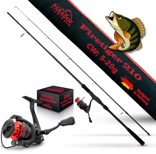 Paradox Fishing Firetiger Spinnrute I 2,1m/2,4m/2,7m I 5-20g/ 15-35g/ 20-60g I Barsch Rute I Zanderrute I Hecht Rute - Spinnruten