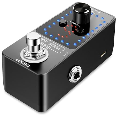 LEKATO Gitarren-Looper Effektpedalschlaufe, 9 Loops, Station mit USB-Kabel für E-Gitarre, Bassgitarre Loop Machine guitar Effect Pedal