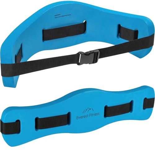 EVEREST FITNESS Schwimmgürtel für Wasser Fitness und Gymnastik - Schwimm Gürtel bis 100 kg für Erwachsene - Verstellbarer Wasser Fitness Gurt - Blau