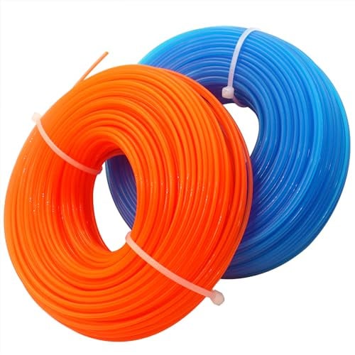 Zeqeey Ersatz Mähfaden Trimmerfaden Nylon Rasentrimmerfaden Trimmer Line 0,065 Zoll 1,6 mm x 100 m Nylonschnur für Garten