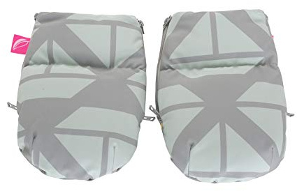 1 Paar Handwärmer Muffs für Kinderwagen - aus Softshell (Schiffe mintgrün)