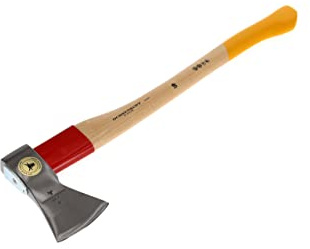 OCHSENKOPF Universal Gold-Forstaxt ROTBAND-PLUS, Hickory-Holzgriff, polierte Schneide, OX 620 H-1257, 740 mm lang