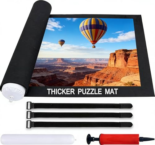 Puzzlematte 6-Teiliges Set, Praktische Puzzle Unterlage Für Bis Zu 1500 Teile, Puzzle Teppich Matte, Ideal Zur Aufbewahrung Und Transport Von Puzzles, Mit Luftpumpe Und Klettbändern, Jigsaw Mat