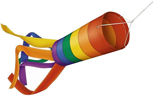 GÜNTHER FLUGSPIELE - 1310 - Farbenfrohes Windspiel Windsock, ca. 100 x 12 cm groß, als Dekoration für Garten, Terrasse und Balkon, wetterfest und lichtbeständig