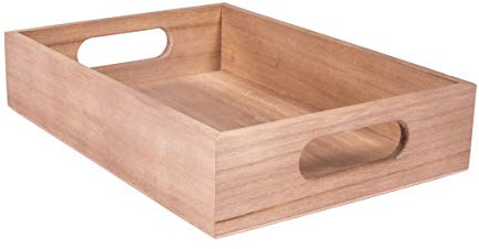 Rayher Holztablett, kleines Tablett, 24 x 17 x 5 cm, mit Griffen, Pappelholz FSC zertifiziert, natur, kleines Serviertablett, Dekotablett, 62958505
