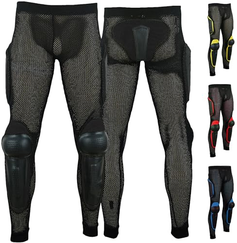 German Wear Schutz-Hosen für Erwachsene, atmungsaktive Stretch-Armor-Ausrüstung für Motorrad, Motocross und Skateboarding (DE/NL/SE/PL, Alphanumerisch, M, Regular, Regular, Schwarz)