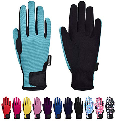 ChinFun Kinder Reithandschuhe, Winterhandschuhe, Fahrradhandschuhe, winddicht, warm, perfekt für Radfahren, Reiten, Laufen, Skifahren und Winteraktivitäten, Himmelblau, Größe S (36-38)
